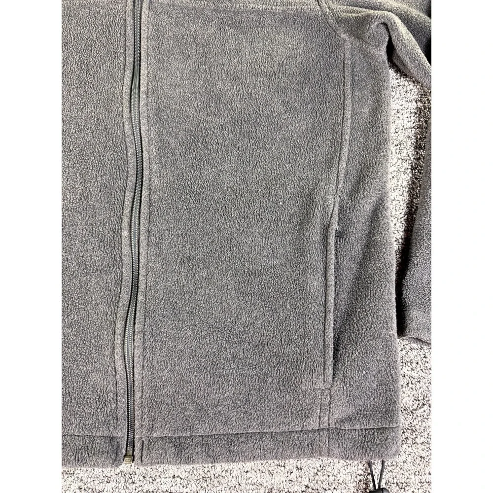 Columbia Fleece Jacket Mens Medium Gray KC Logo Toggle Hem Full Zip Outdoor